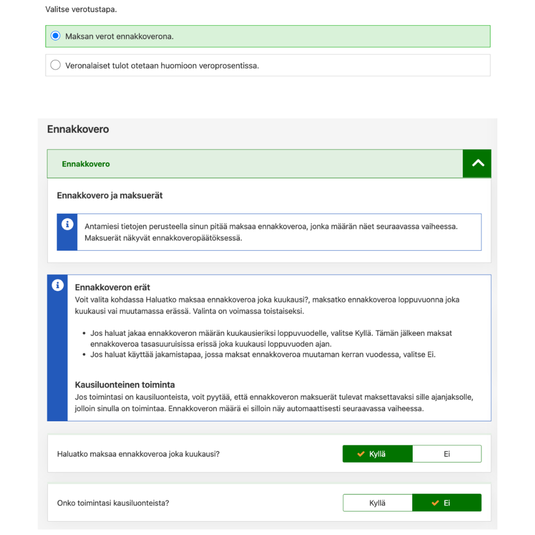 Suomi.fi &amp; ennakkoverot (1)